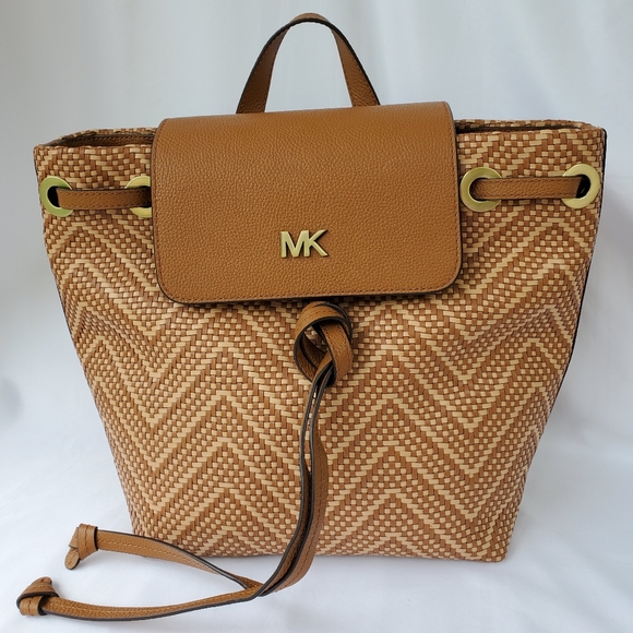 Michael Kors Junie Medium Flap Leather Backpack